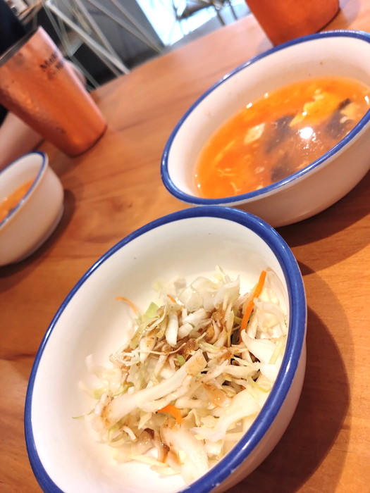 スープと生野菜